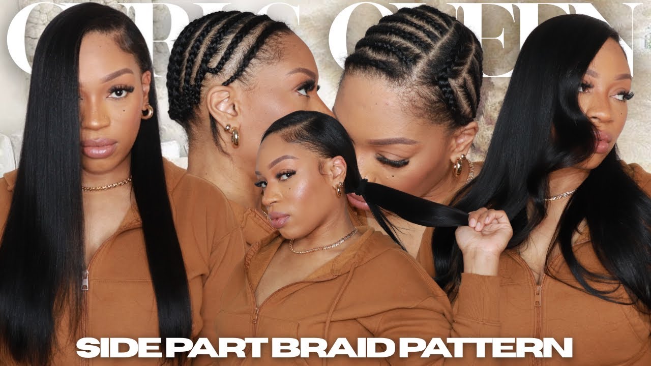 Clip-In Hair Extensions Side Part Tutorial | Detailed Braid Pattern + Installation ft. CurlsQueen