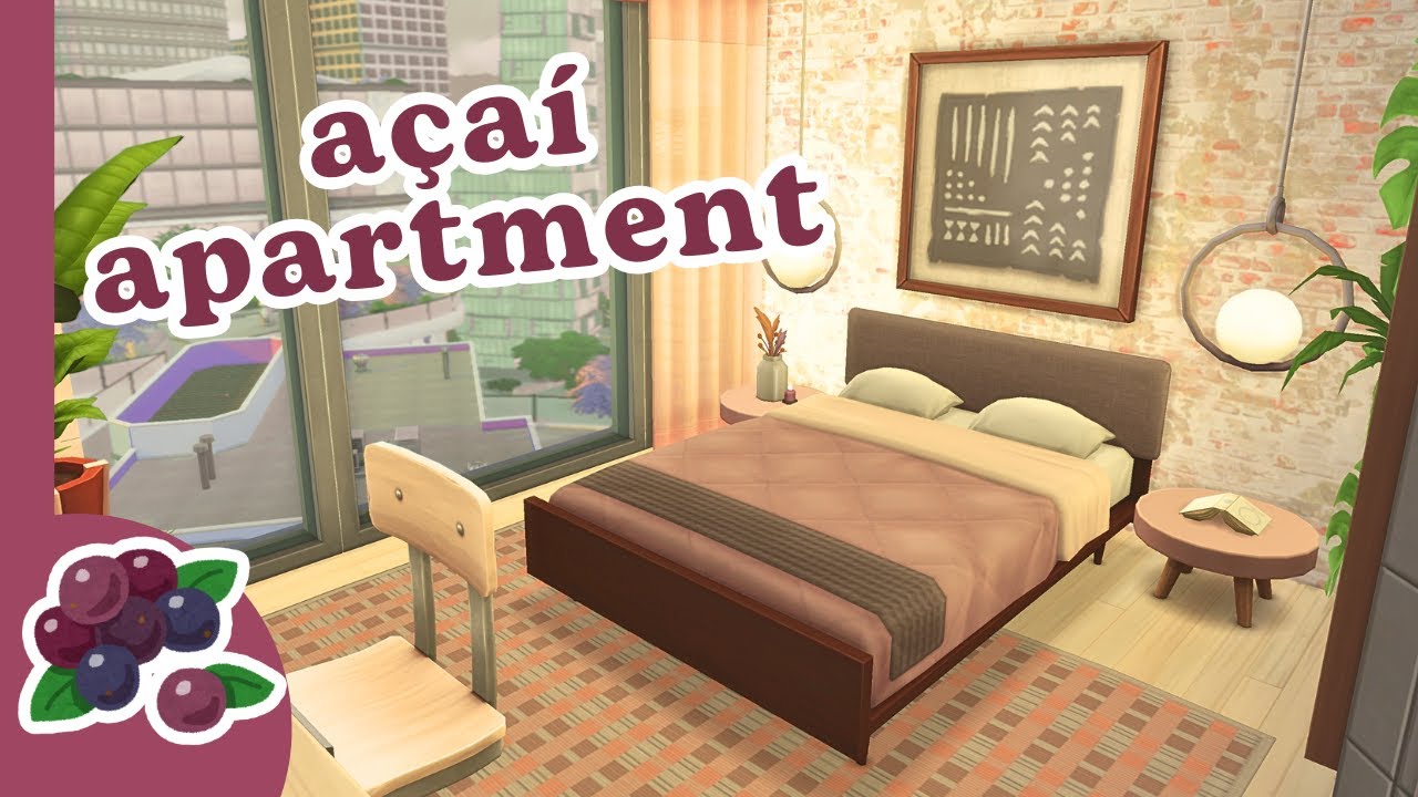 Acai Berry Apartment 💜🌿 Fruit Bowl Builds #1 || Sims 4 Speed Build || No CC Apartment Renovation