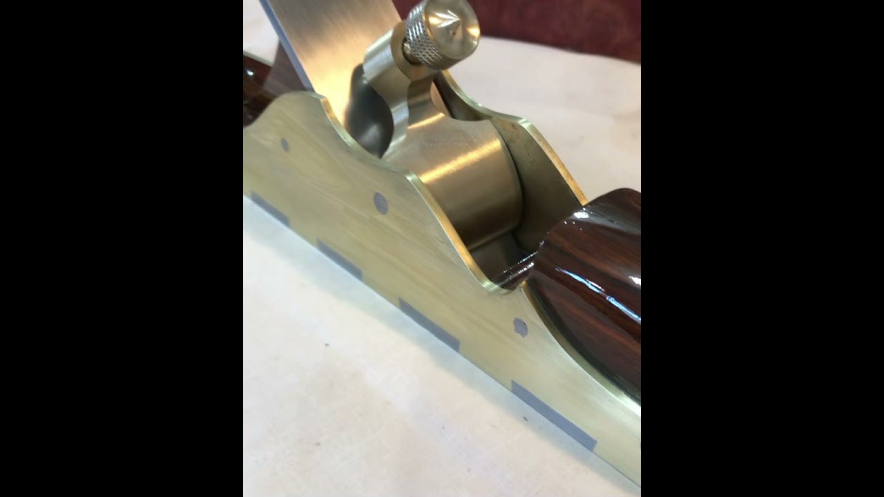 15 1/2” brass and steel dovetailed panel plane