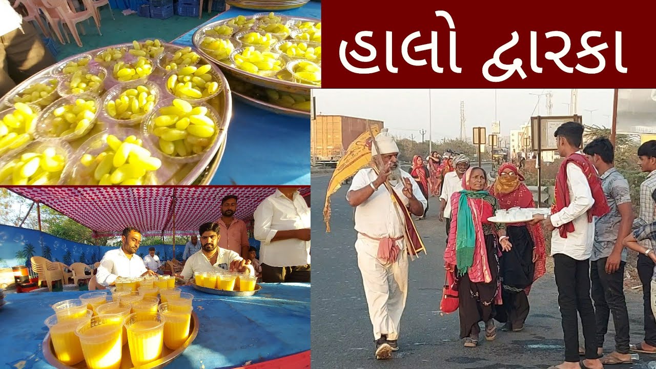 દ્વારકા પગપાળા યાત્રા 2023 ધમાકેદાર શરૂઆત |  રોજ 1000 લોકોને લસ્સી ફ્રૂટ cold drinks પીવડાવવામા આવે