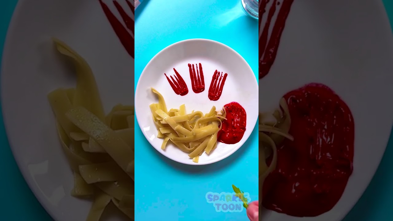 🌷 Ketchup Flowers?! 🍅 Let&rsquo;s Make Yummy Art Together! 😄 #DIY #Shorts