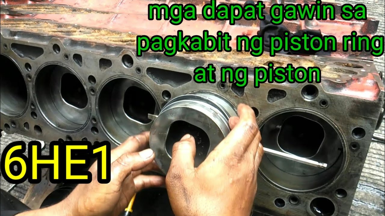 piston ring and piston installation 6he1