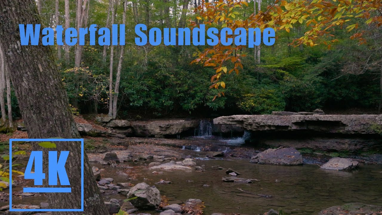 Waterfall White Noise | 4k 60fps | Mash Fork Falls, Camp Creek State Park, West Virginia