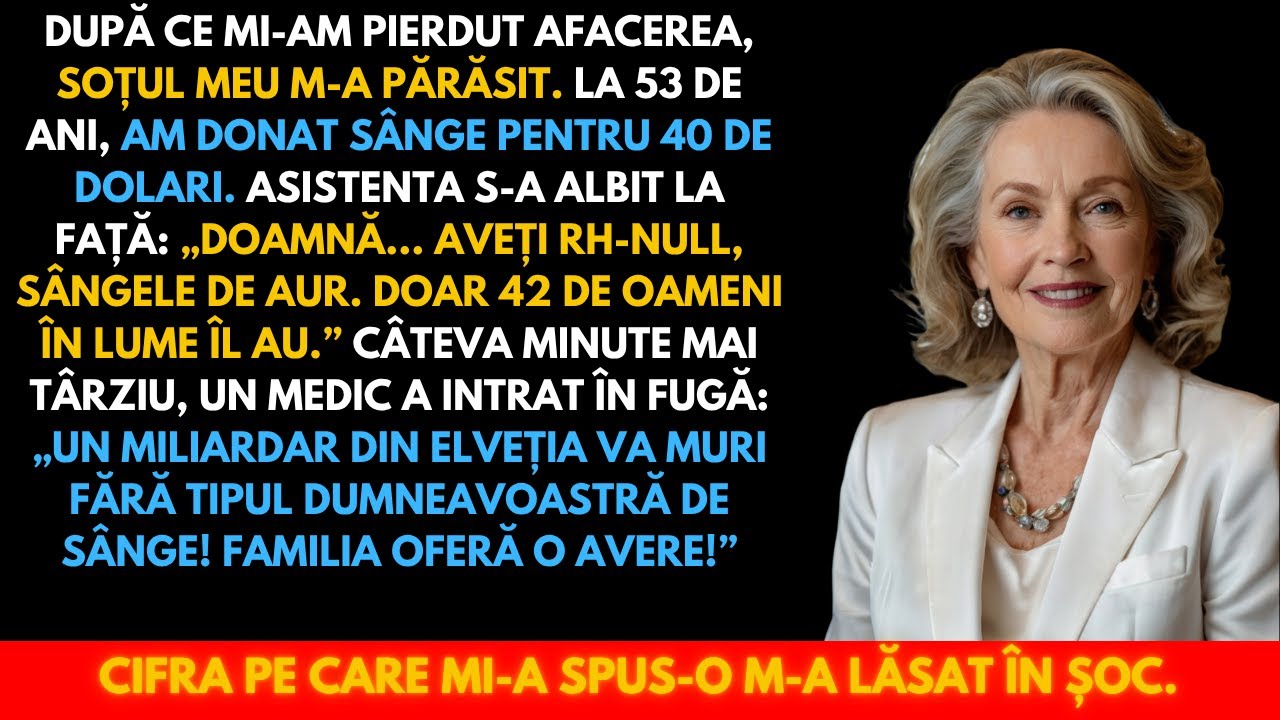 Am dat faliment și soțul m-a părăsit. Am vândut plasma pentru 40$ și am aflat că valorează milioane.