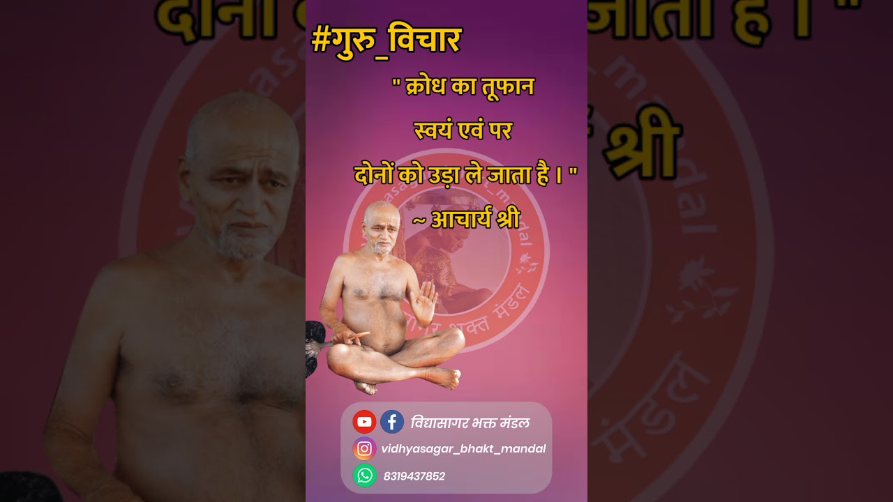 #गुरु_विचार || आचार्य भगवन विद्यासागर महामुनिराज के विचार || Achrya Shri Vidhyasagar ji Quotes