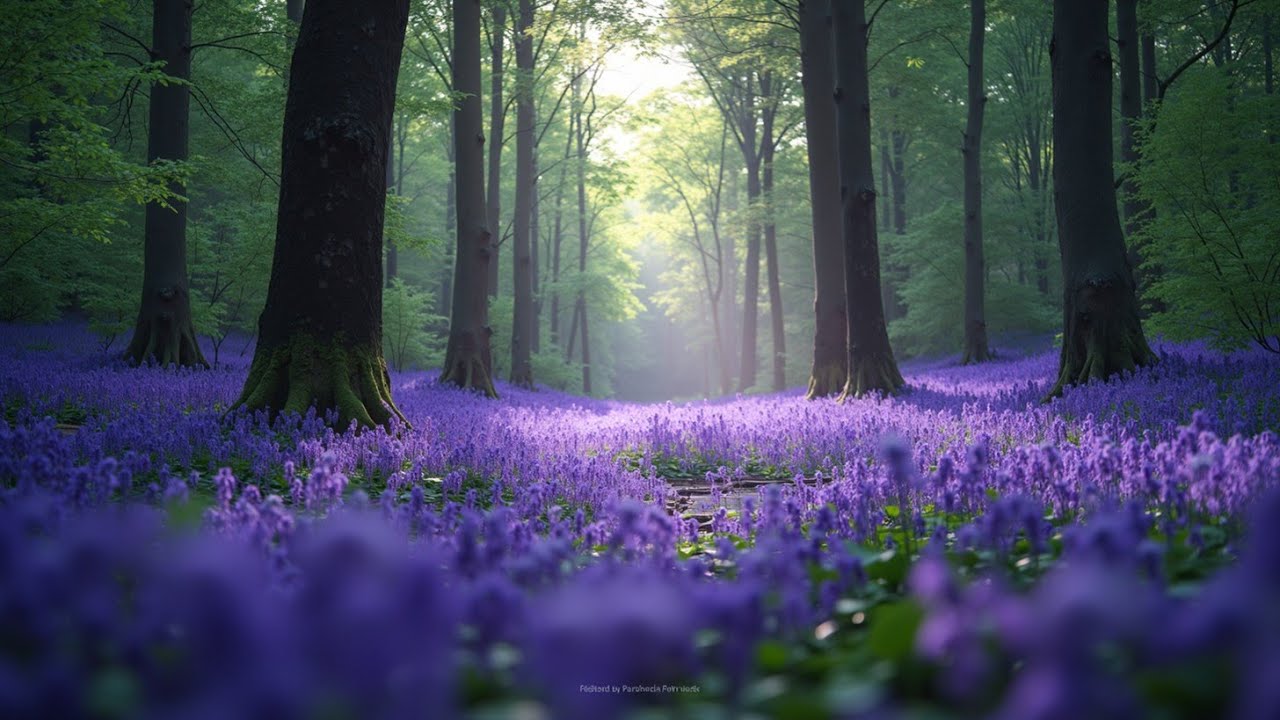 Bluebell Forest Nature Sounds - Relaxing Birdsong for Sleep - Soothing Woodland Ambiance
