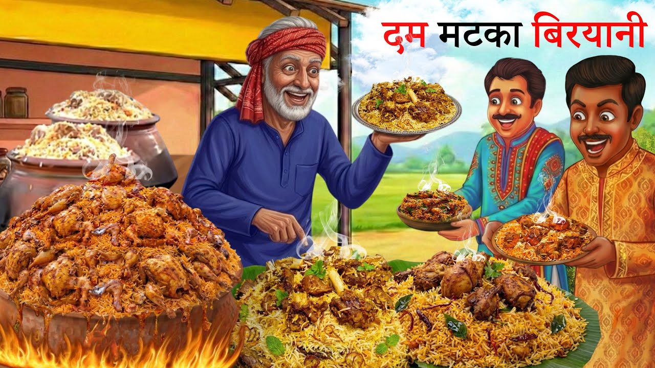 मटका दम बिरयानी ढाबा | MATKA DAM BIRYANI DHABA| HINDI KAHANI |  MORAL STORIES | KAHANIYA | CARTOON