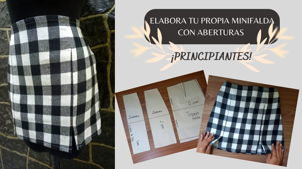¡principiantes! Cómo hacer minifalda con dos aberturas, super sencillo!!!