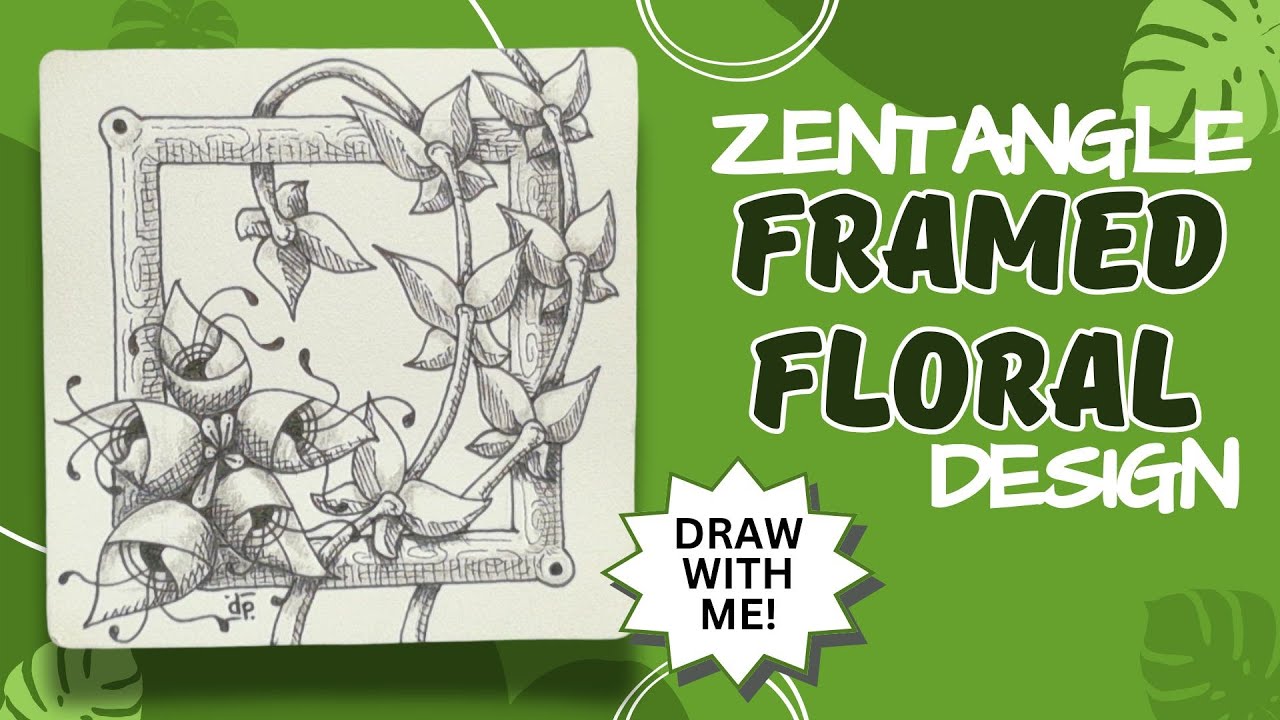 Zentangle Tile | Framed Floral Design | Eofer, Zante Patterns