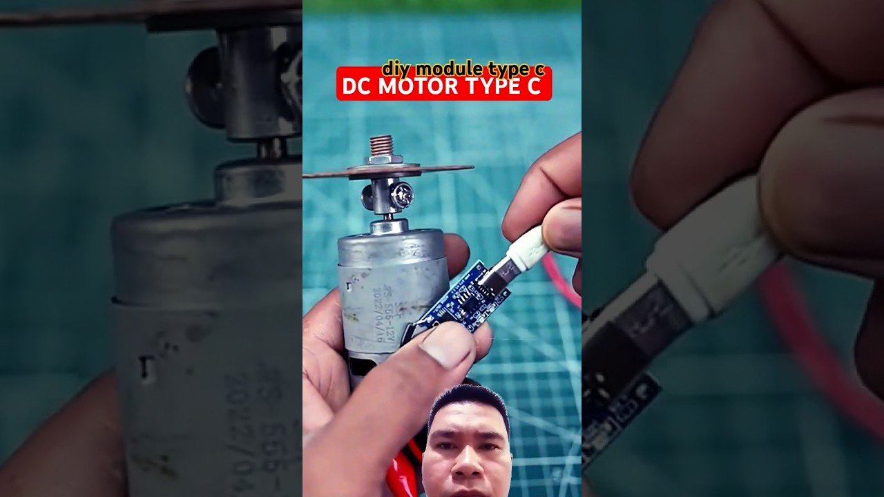 DC motor diy thru type c module.. #diy #experiment #collaborative #repair #remix #shorts