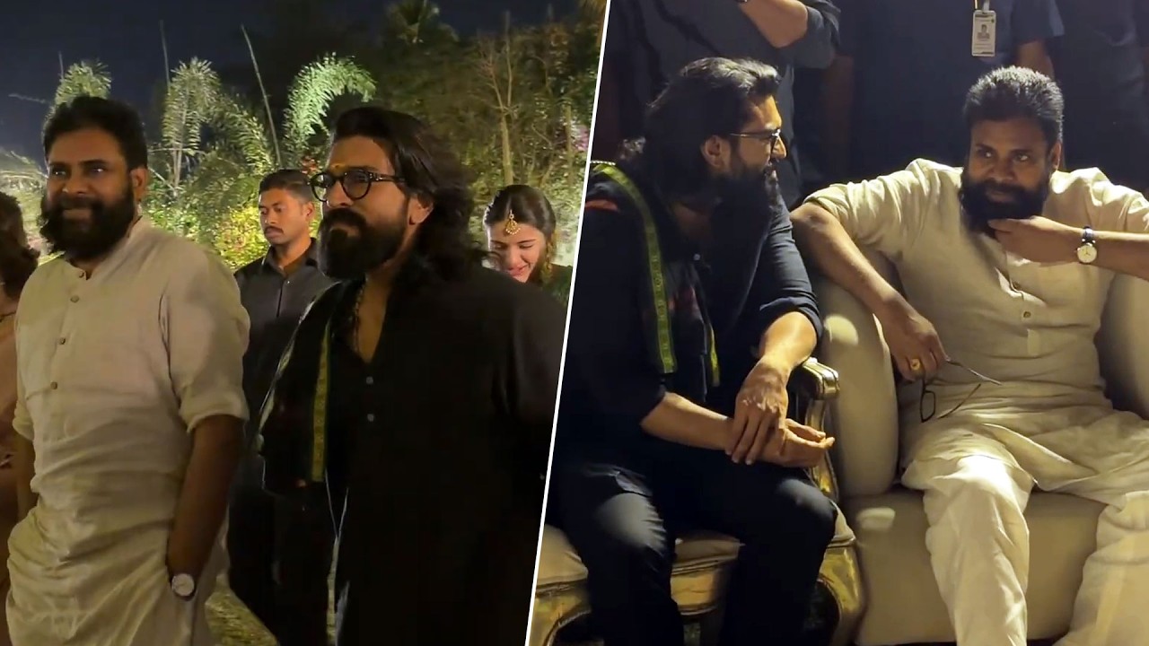 Pawan Kalyan & Ram Charan Visuals @ Allu Sirish - Nayanika Wedding | Chiranjeevi | Allu Arjun
