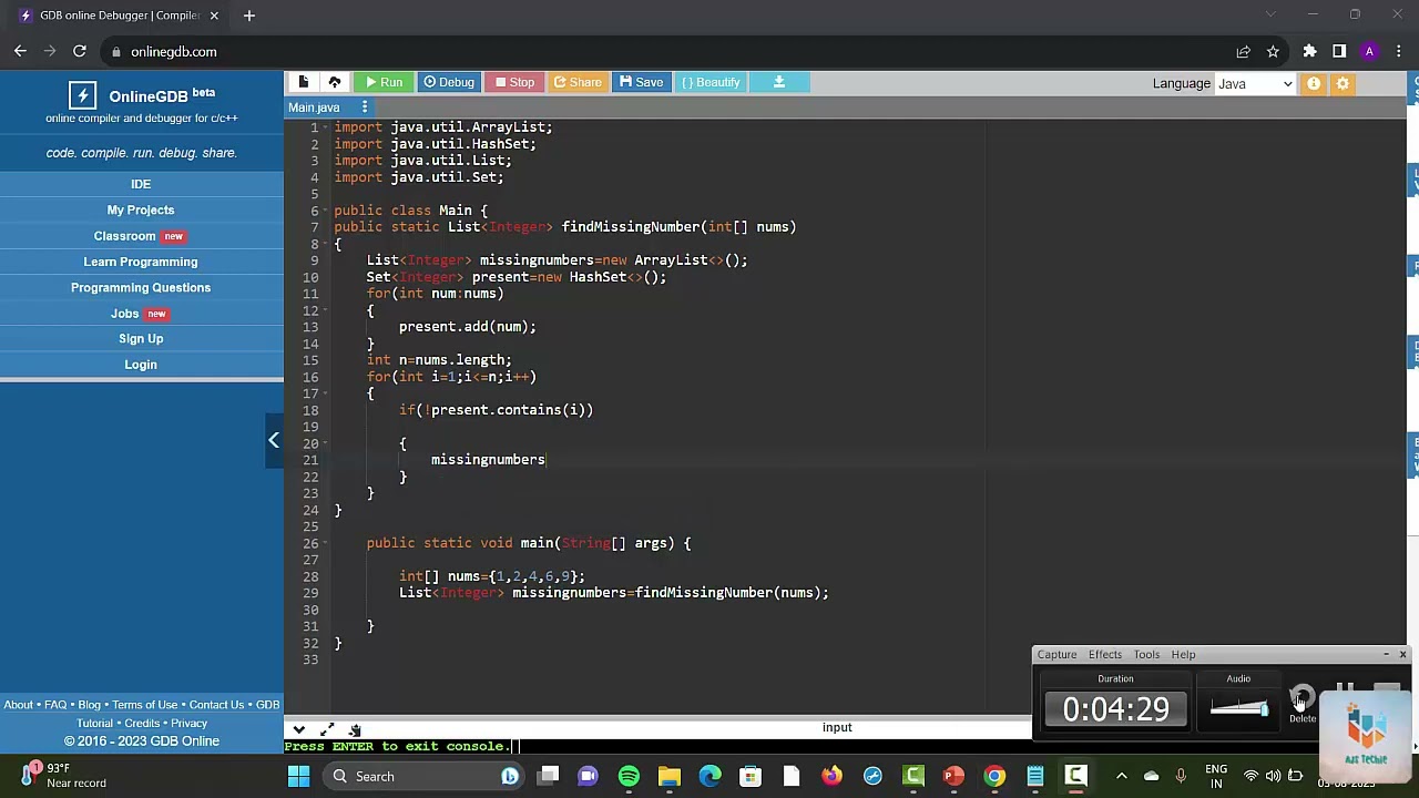 How to Find the Missing Numbers in Integer Array from 1 to N/Java Programming for Beginners
