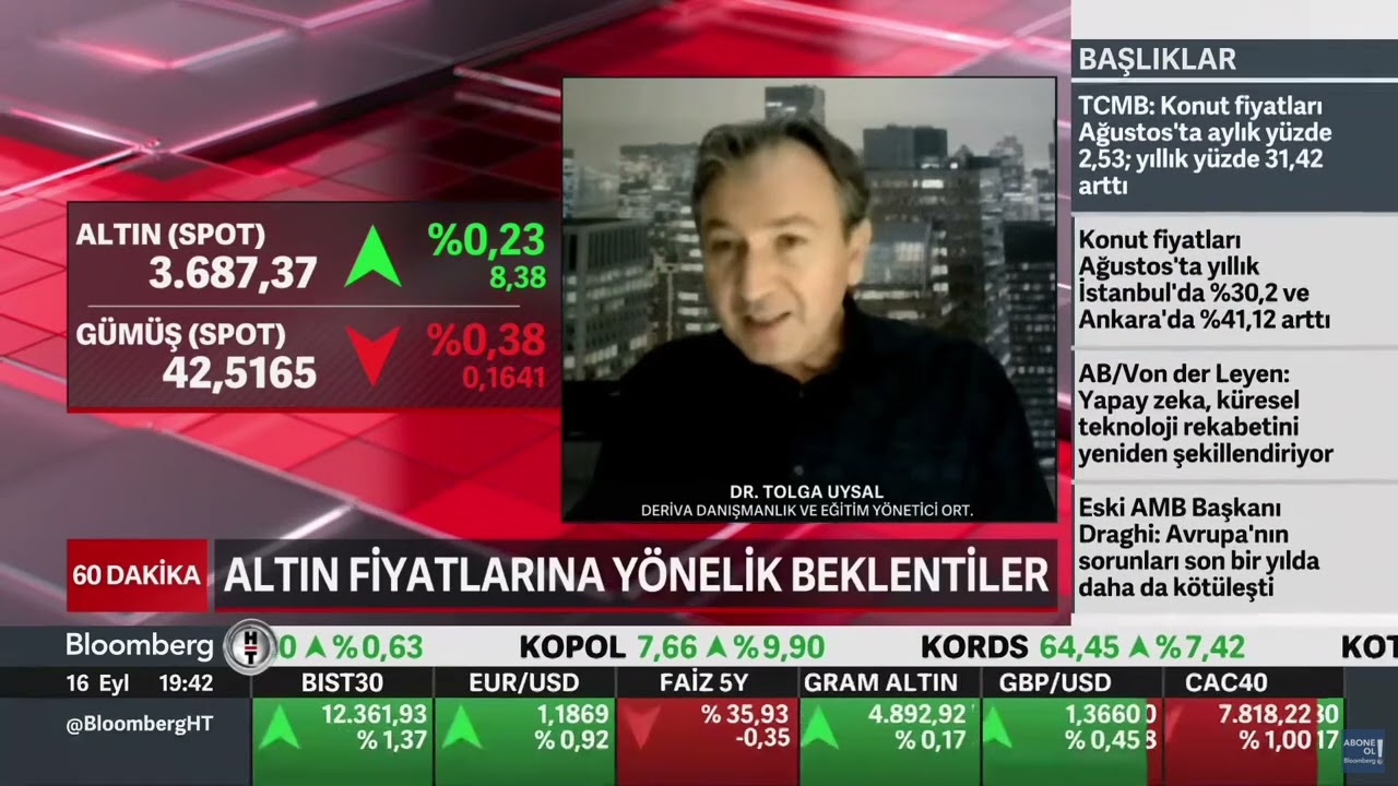 FED Öncesi Parite 1,1870'i Görürken Euro/TL'de 49'a Ulaştı - Dr. Tolga Uysal BloombergHT 16.09.2025