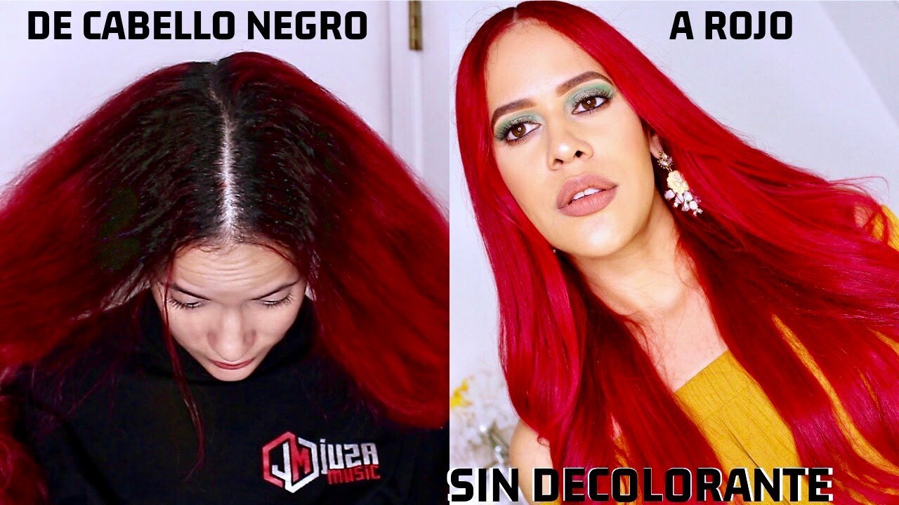 MI CABELLO DE NEGRO A ROJO SIN DECOLORAR, CABELLO ROJO VIBRANTE- DilsiaGlam