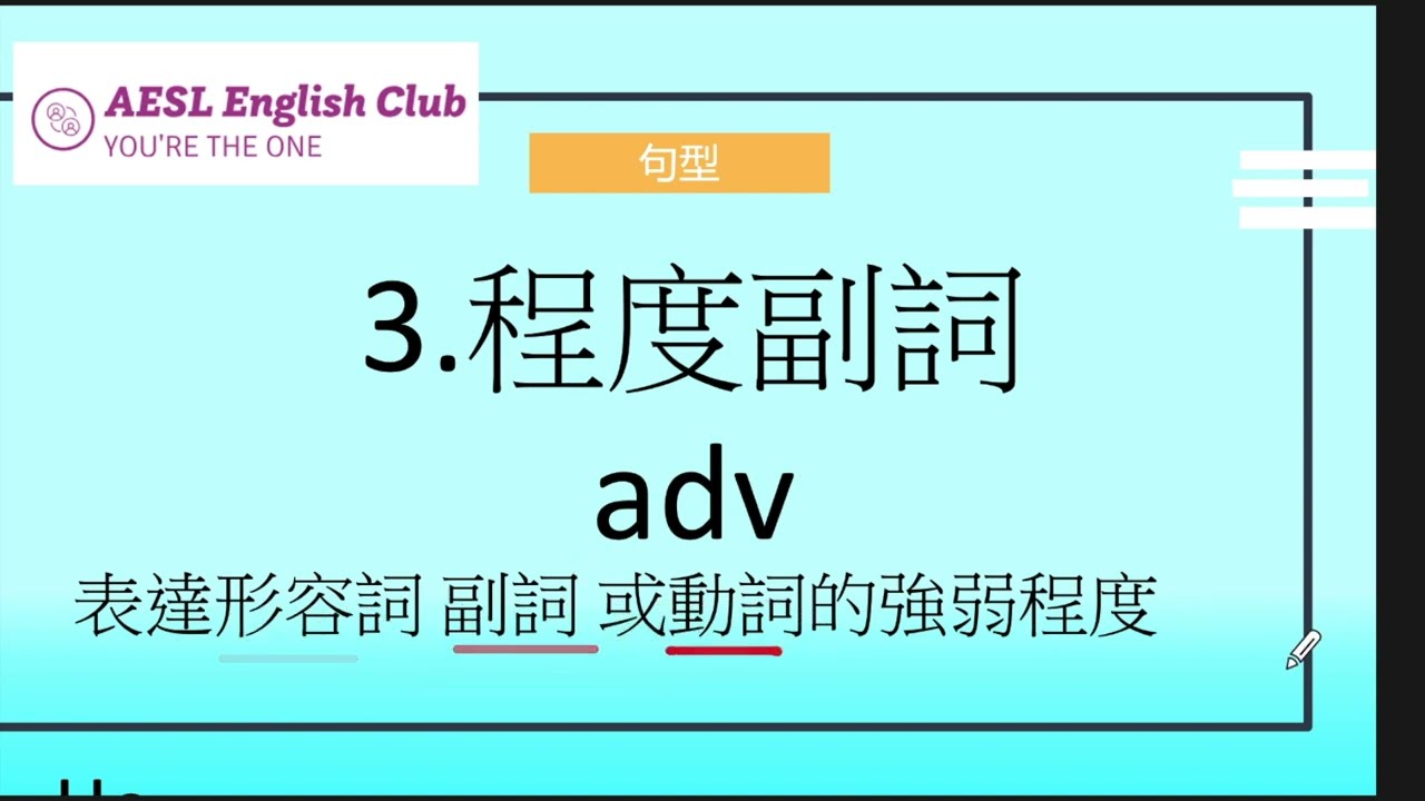 文法好容易7:part3 程度副詞＋part4時間副詞