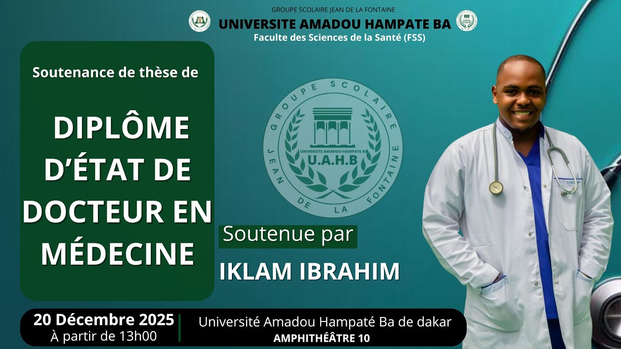 Soutenance de thèse de diplôme d’état de docteur en médecine