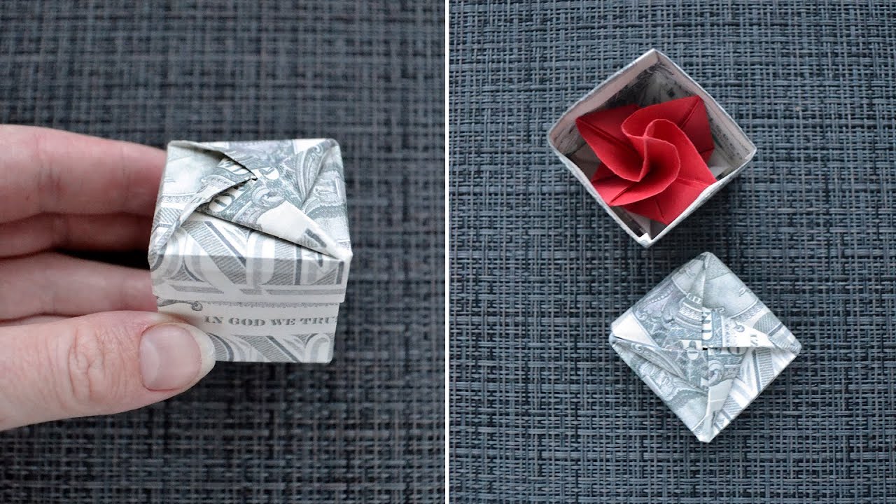Cool MONEY BOX with LID | Put your gift in this box! | Dollar Origami  |  Tutorial DIY by NProkuda