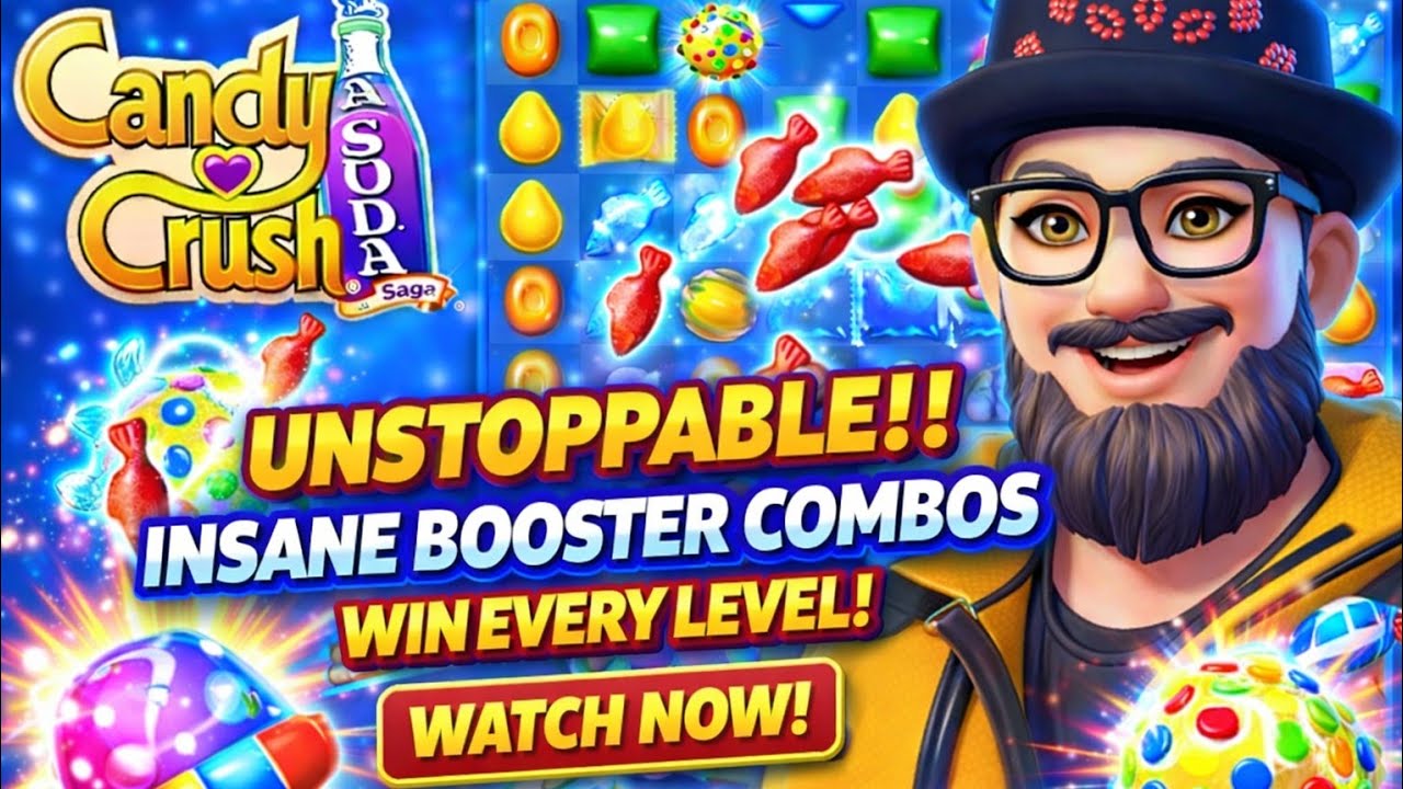 UNSTOPPABLE in Candy Crush Soda Saga! INSANE BOOSTER COMBOS WIN EVERY LEVEL!