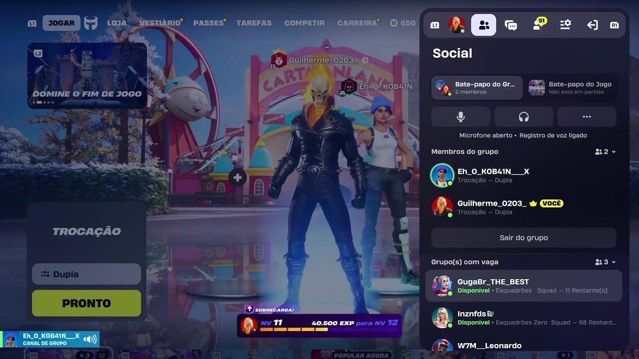 Colocando a fofoca em dia - jogando com amigos - Fortnite PS5