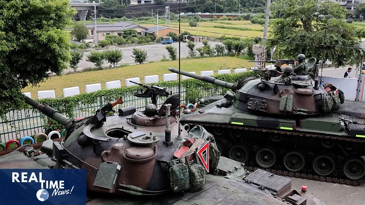 Taiwan drills with tanks, armored vehicles and drones