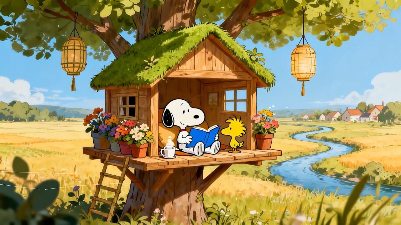 ☀️ Snoopy&rsquo;s Cozy Summer Treehouse 🍃📖 Soft Lofi Beats for Relax, Study & Calm Minds