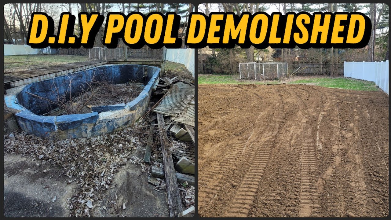 Really Weird Pool Needing Demolished! Satisfying Before, During & After
