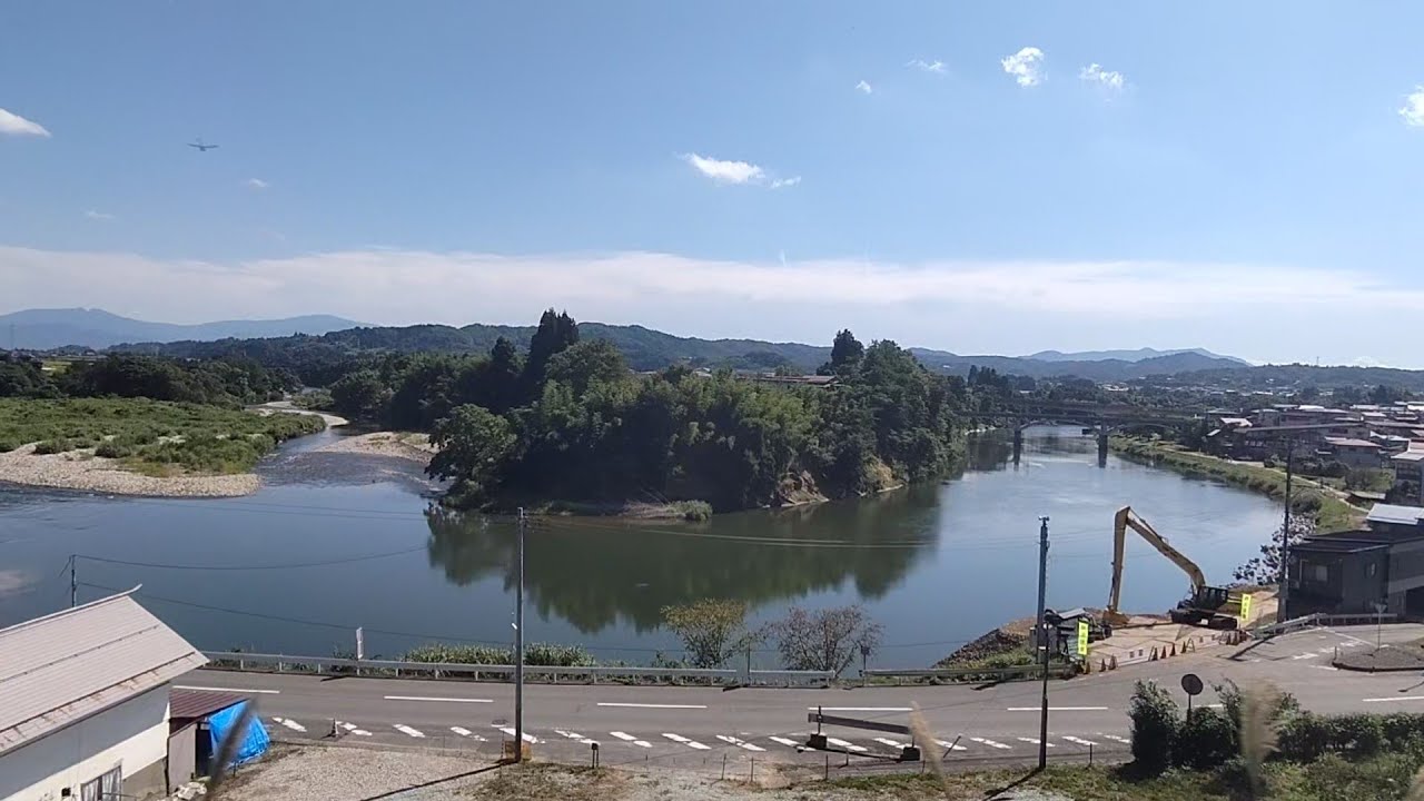【JR左沢線】左沢～寒河江間、右側車窓  Aterazawa  Sagae
