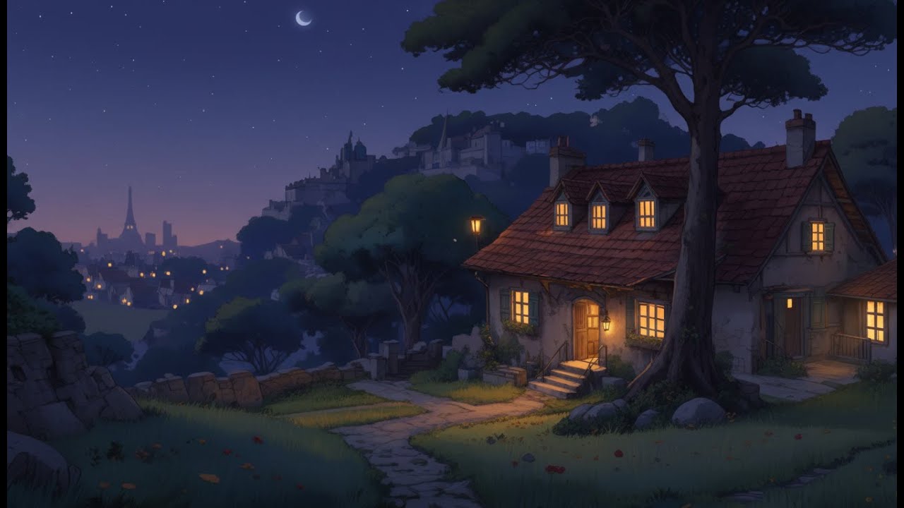 Peaceful Night Ambience ✨ Calm Music for Sleep, Study & Relax  |  🌙 | 30 min | Breathway