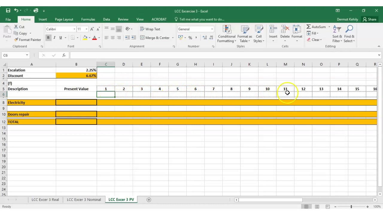 Life Cycle Costing (LCC) Exercise 3