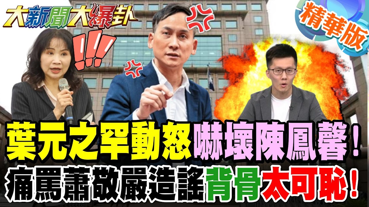 葉元之罕動怒嚇壞陳鳳馨!痛罵蕭敬嚴造謠背骨