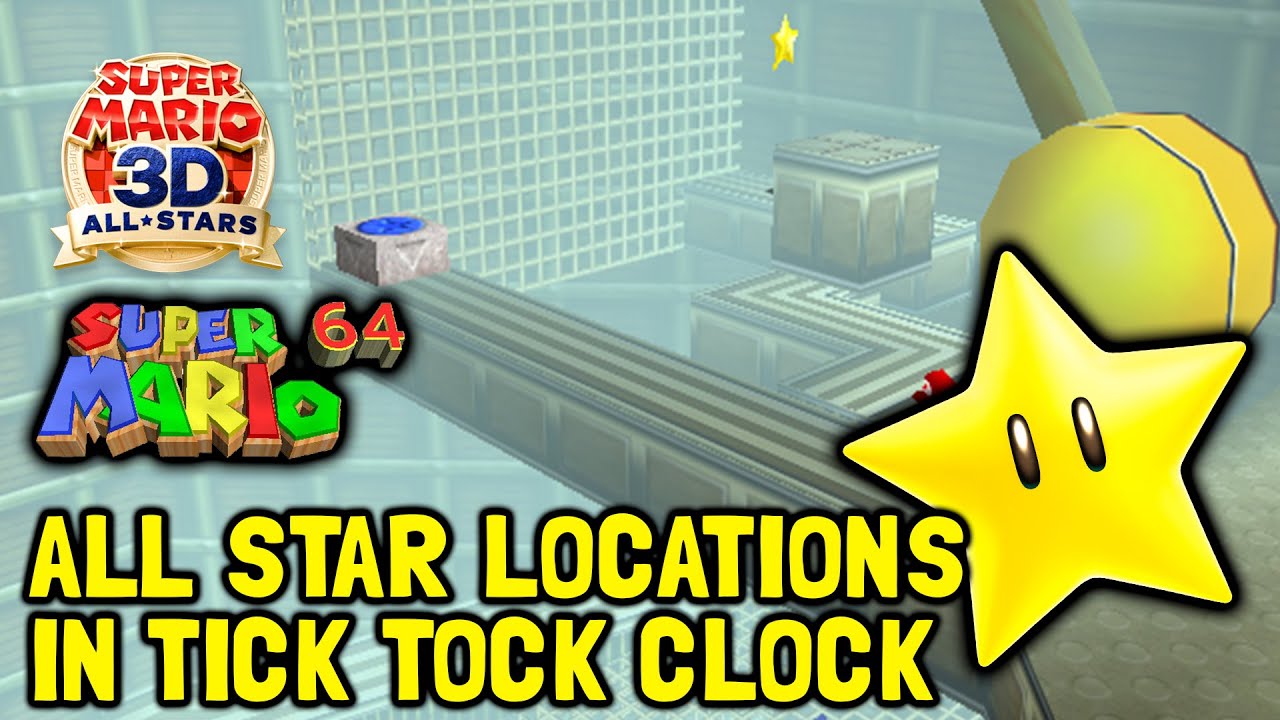 Super Mario 64 (3D All-Stars) All Star Locations In Tick Tock Clock