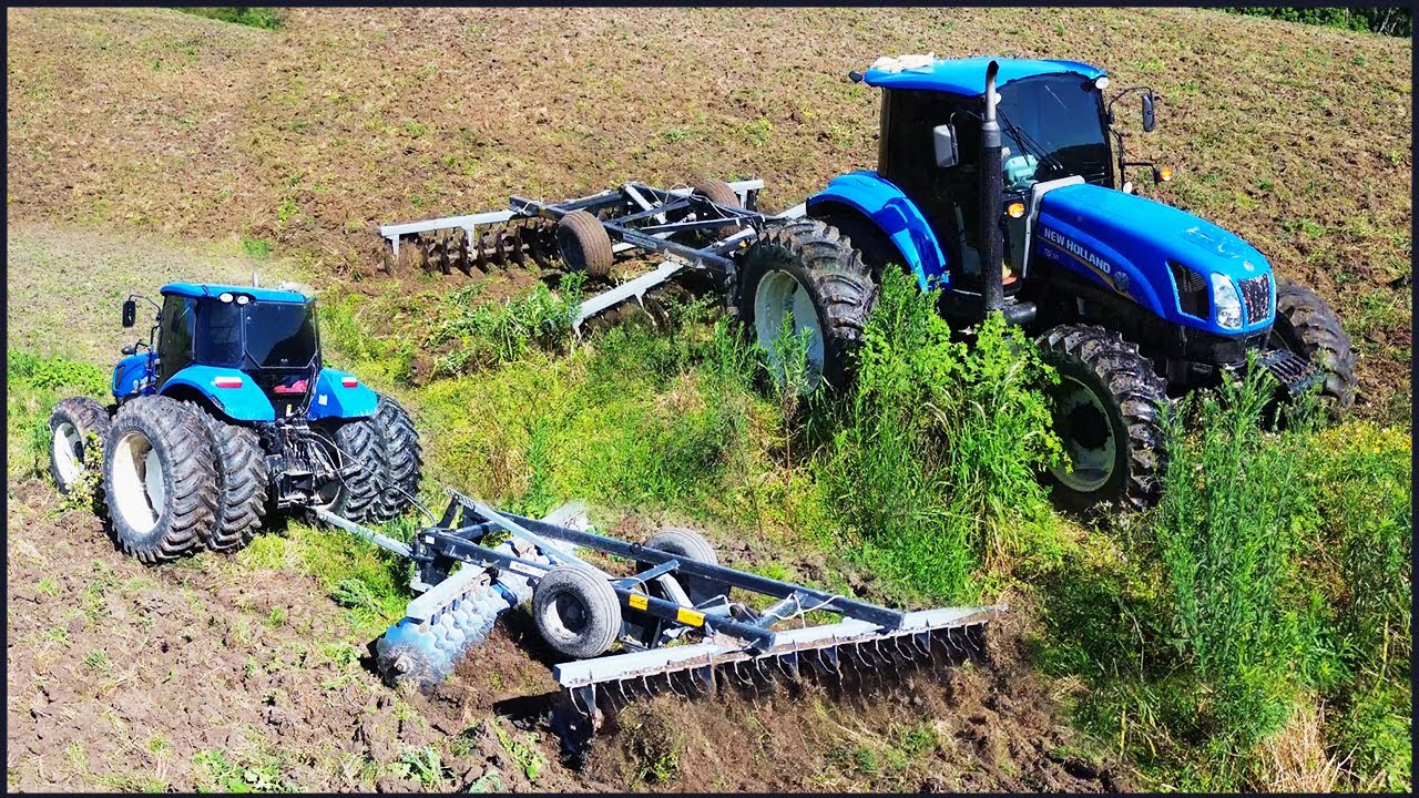 NEW HOLLAND T6 110 PUXANDO NIVELADORA 44 DISCOS! REFORMANDO A PASTAGEM!