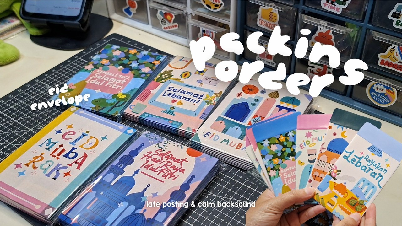 Packing order : ramadan prep | packing eid envelopes