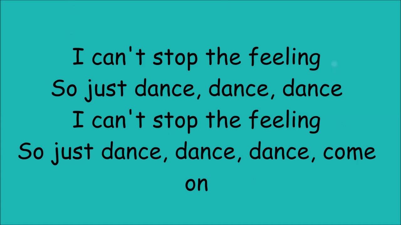 Can't stop the feeling - Justin Timberlake - lyrics