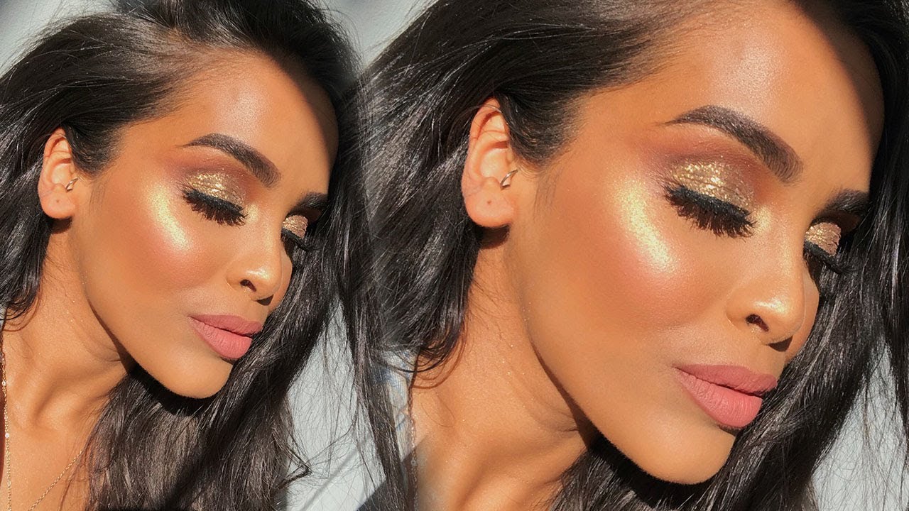 GLAM GOLD GLITTERY EYES MAKEUP TUTORIAL| NikkisSecretx