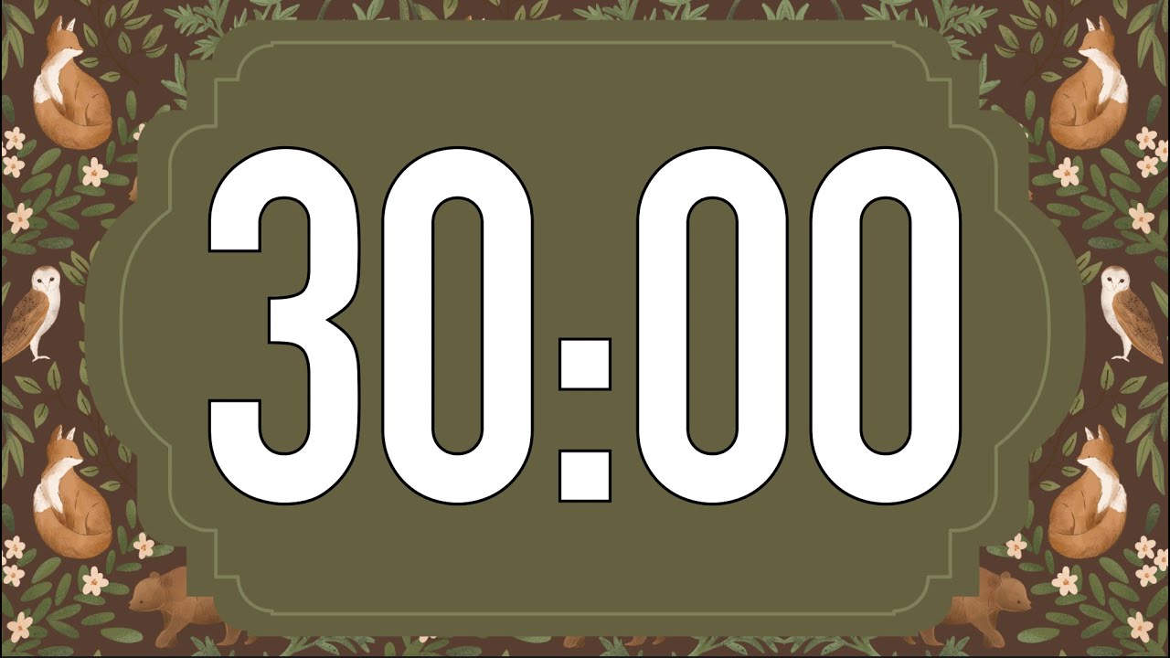 30 Minute Cozy Woodland Animal Timer (Calming Alarm at End, No Music)