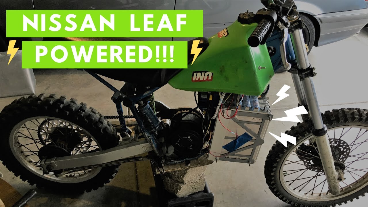Electric dirt bike conversion 1985 kx125 - Nissan Leaf battery modules!