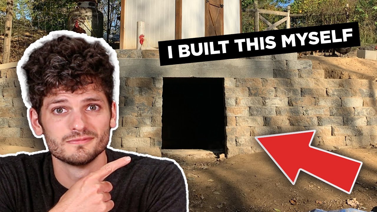 Underground doghouse built into a hill