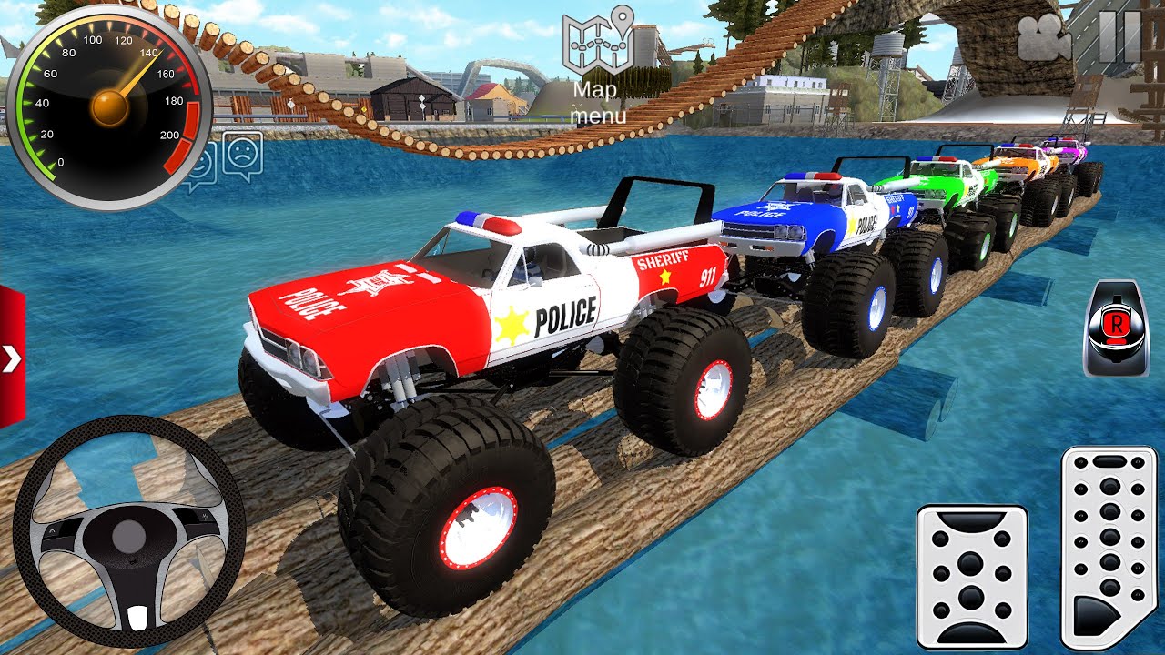 Juegos De Carros - Police Monster Truck Impossible Driver #2 - Car Extreme Racing Android Gameplay