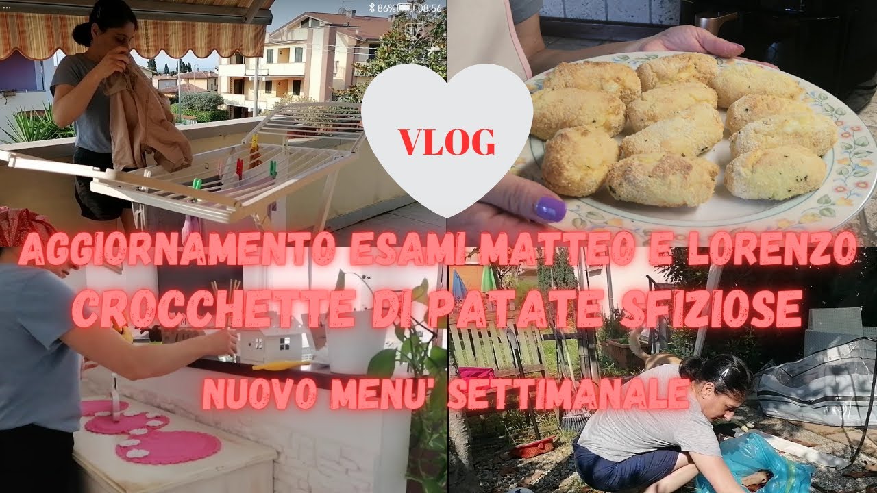 AGGIORNAMENTO ESAMI MATTEO E LORENZO CROCCHETTE☺️ DI PATATE SFIZIOSE 🥰nuovo menù settimanale