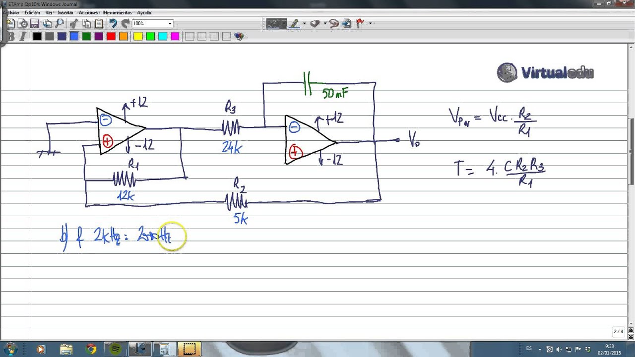 ElectroTutorial 659 Op-Amp (104) Generador onda Triangular