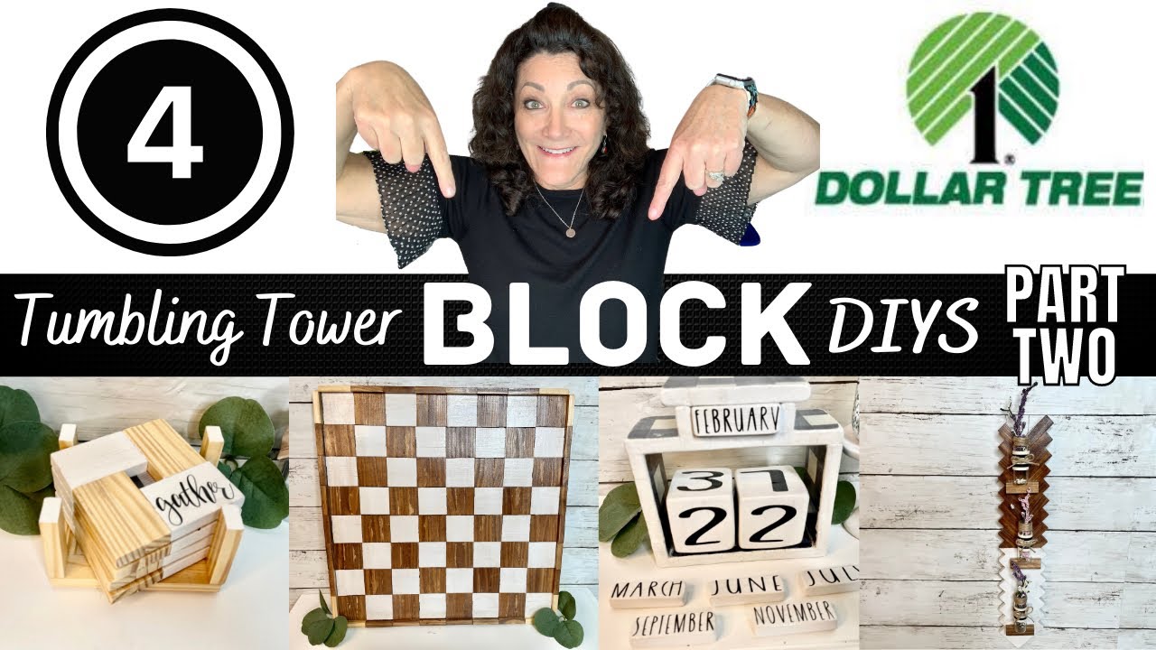 DOLLAR TREE DIYS | How To Use TUMBLING TOWER JENGA BLOCKS | Functional DIYS Made Out Of Wood