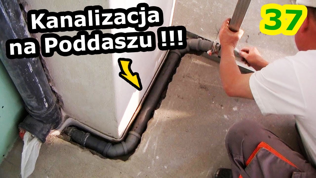 Kanalizacja na Poddaszu !!! - Jak wykonać Instalację w małej Łazience? *Układamy Rury PCV (Vlog 37)