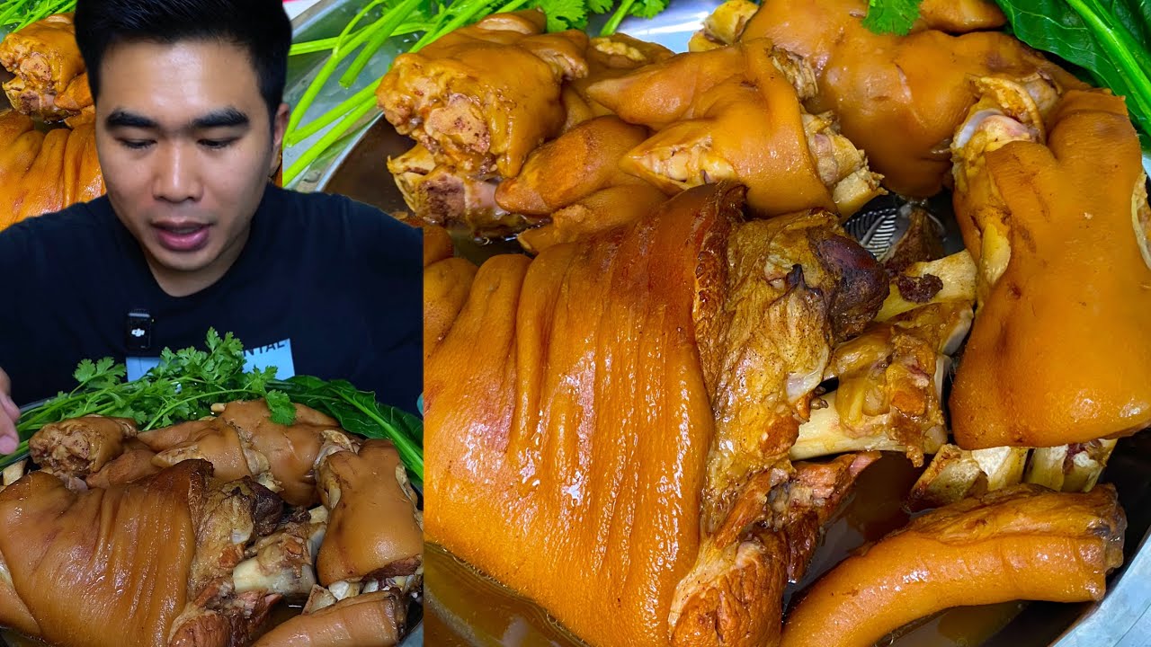ขาหมูคากิพะโล้ เปื่อยนุ่มน้ำจิ้มรสเด็ด อร่อยมากๆ #อาหาร #food #asmr #กิน 