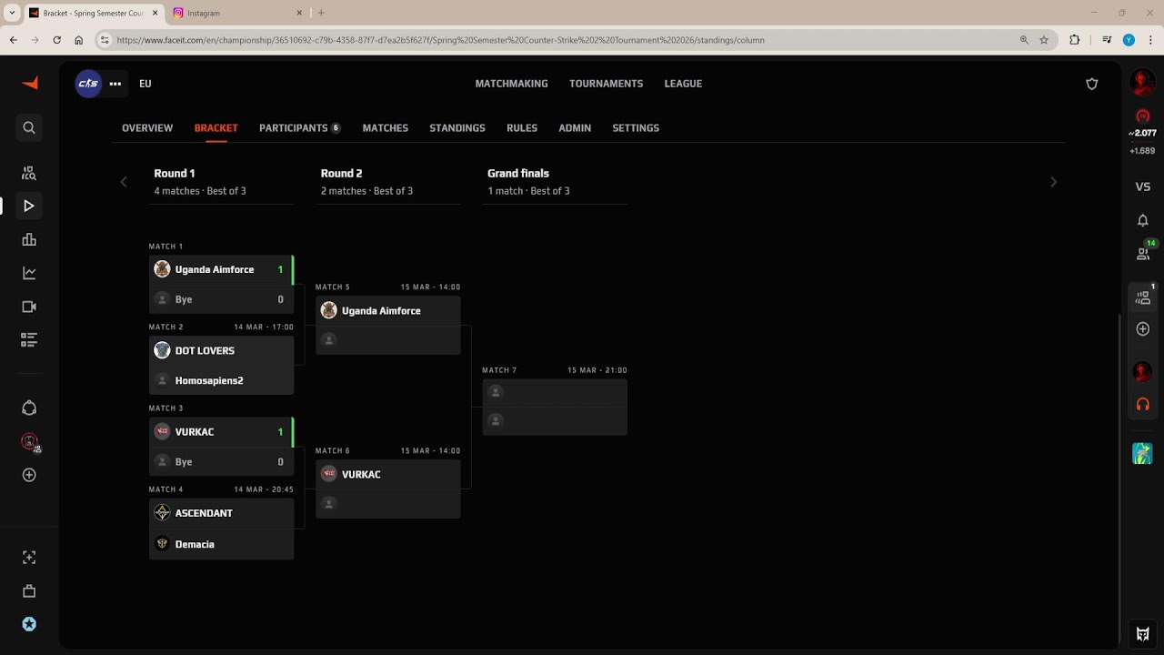 İstanbul Topkapı Üniversitesi - Bahar Dönemi Counter-Strike 2 Turnuvası 2026 - Turnuva Ağacı