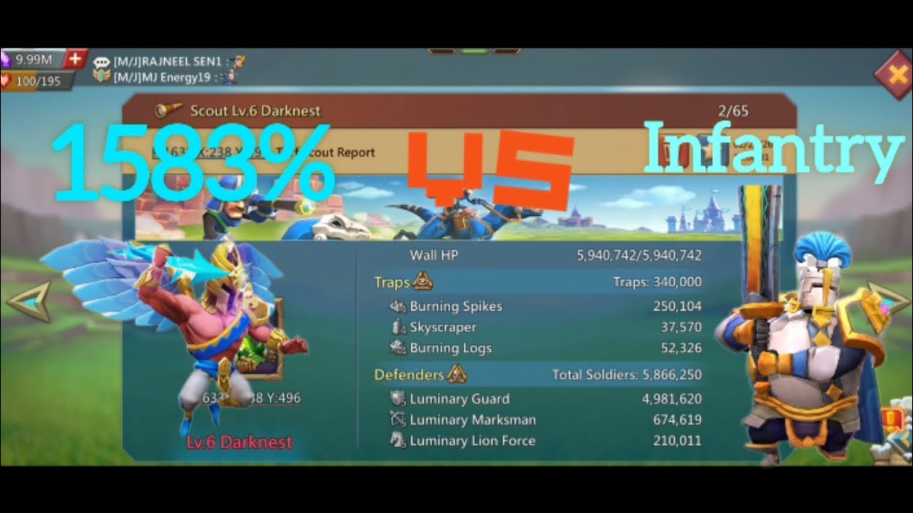 1583% rang vs 5m t5 infantry ? #lordsmobile 