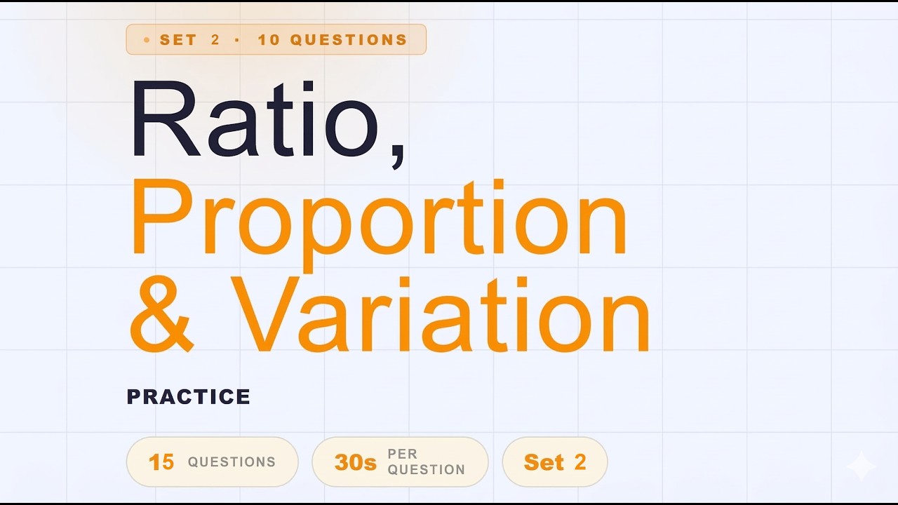 Ratio, Proportion & Variation | Set 2 | 15 Questions