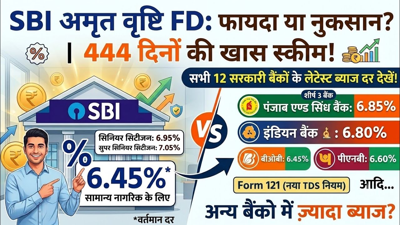 SBI 444 Days FD Scheme: मौक़ा या धोखा? || SBI Amrit Vrishti Fixed Deposit || SBI Amrit vrishti 