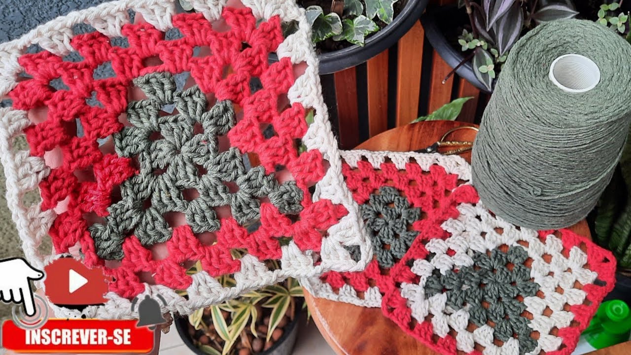 SQUARE DE CROCHÊ ÁRVORE DE NATAL | QUADRADINHO DE CROCHÊ PASSO A PASSO