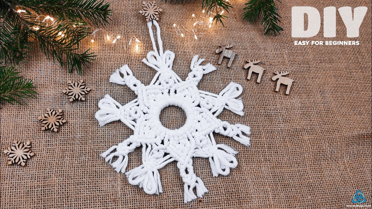 EASY Macrame Snowflake ❄️ Tutorial
